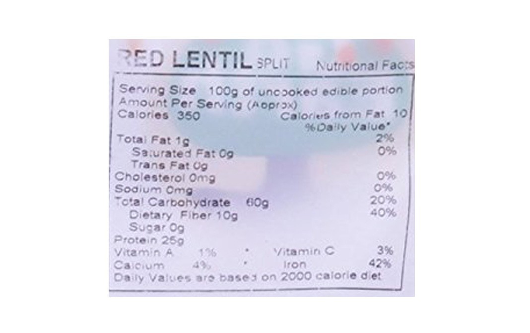 Go Earth Organic Red Lentil Split    Pack  200 grams